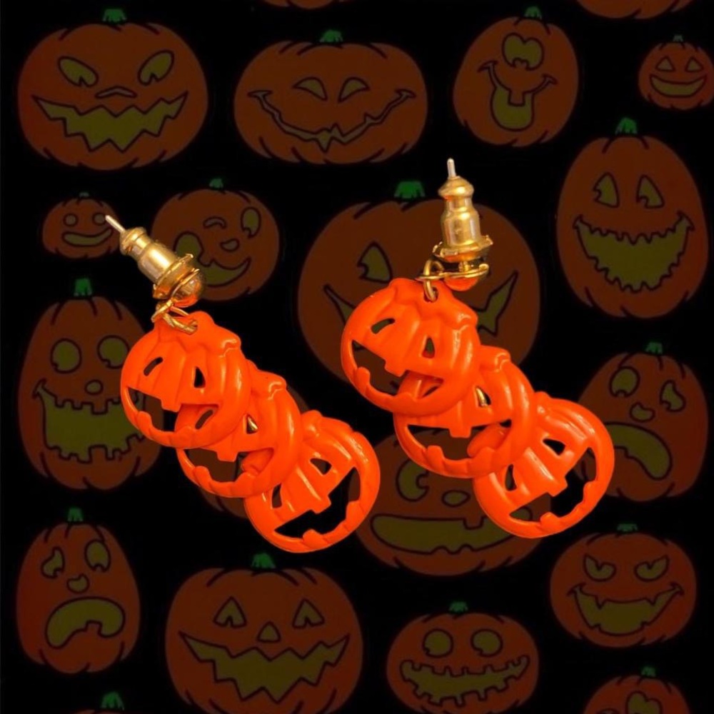 Vintage Pumpkin Halloween dangle earrings